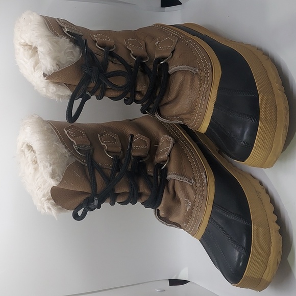 Sorel Manitou fur lined waterproof insulated‎ women's boots size 6 - Picture 1 of 6